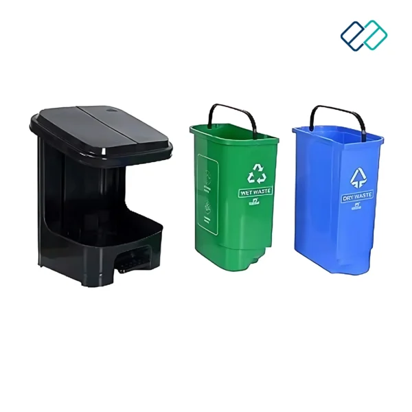 Blue & Green Color 2 in 1 Dustbin | For Dry Waste and Wet Waste Dustbin - Image 5