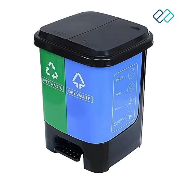 Blue & Green Color 2 in 1 Dustbin | For Dry Waste and Wet Waste Dustbin