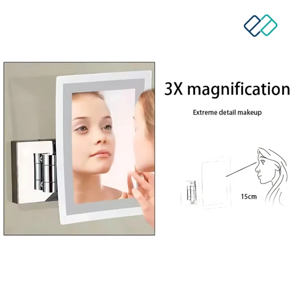 Wall Mounted Square Led Magnifying Mirror - Image 4