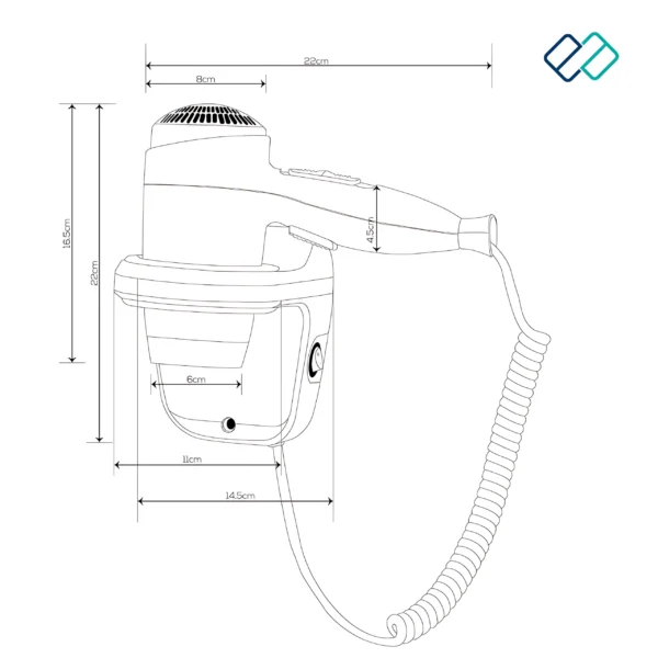 Hotel Professional Wall Mounted Hair Dryer - Image 5