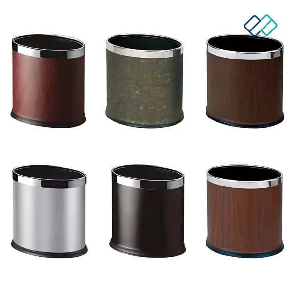 Double Layer Dustbins | Oval Shape with Stainless Steel Ring - Image 8